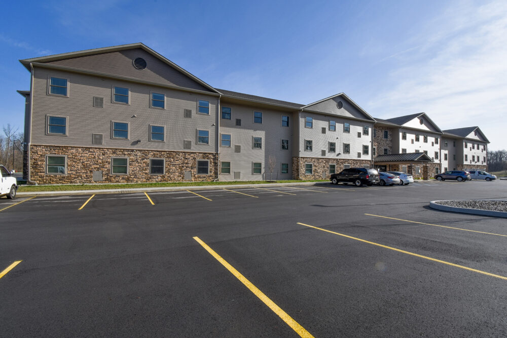 Front Parking Lot in April Front Parking Lot in April